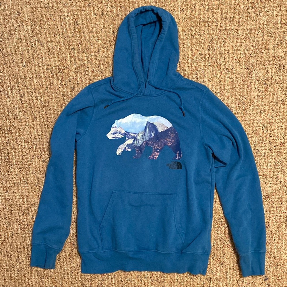 The North Face Yosemite Bear Hoodie. Men’s size medium, fits women’s size small